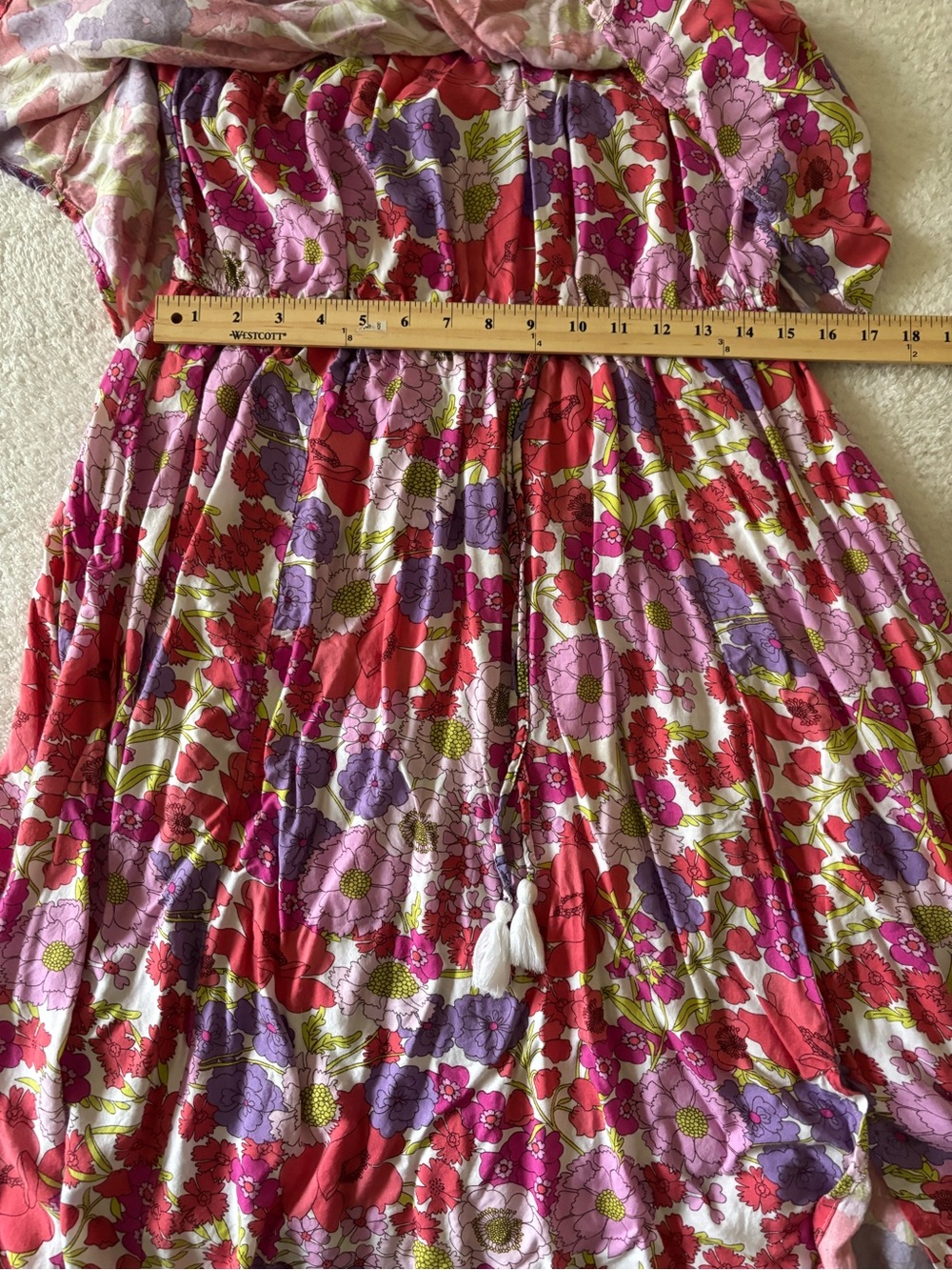 Japna Strapless Floral Maxi Dress in Pink and Red - Picture 8 of 12